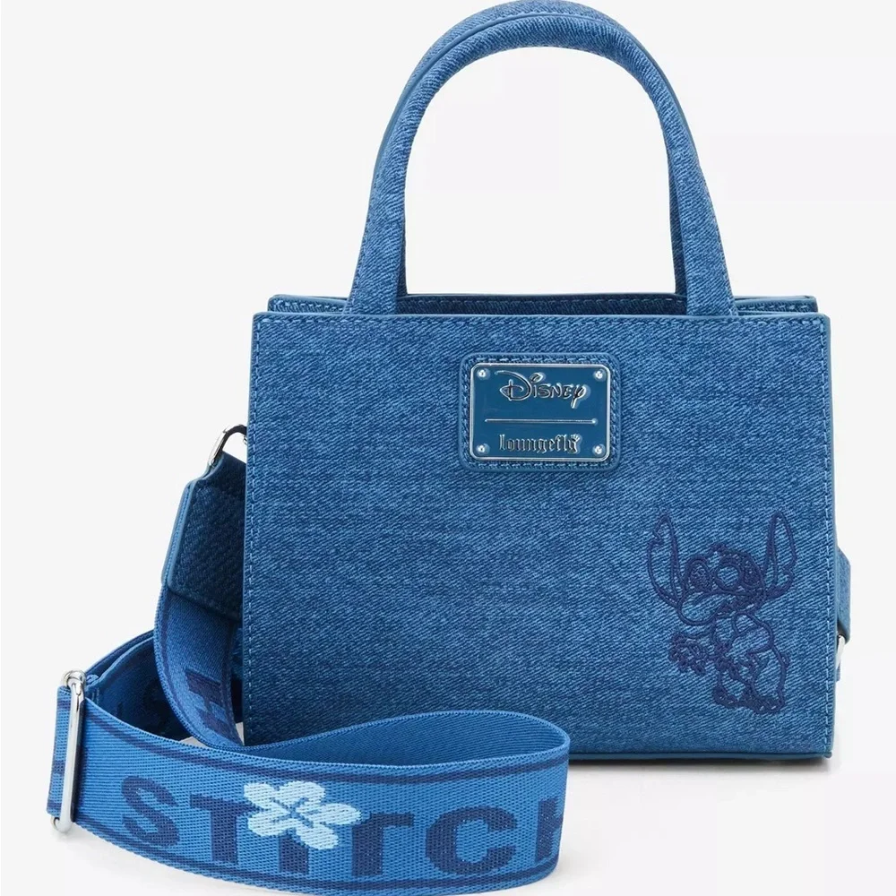 Loungefly Disney Lilo & Stitch Denim Stitch Crossbody Bag NWT - Picture 3 of 4
